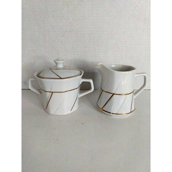 Gallery Collections By Ranmaru Crystalline White Made In Japan Cream & Sugar Set - Picture 1 of 7